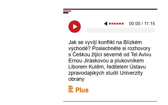 Právě si prohlížíte Ředitel ÚZS plukovník Libor Kutěj o bojích v Gaze
